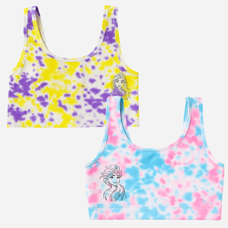 Bodycare Frozen Girls Crop Top Round Neck Sleeveless Assorted - Pack of 2