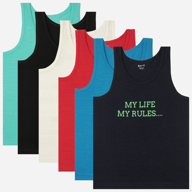Bodycare Boys Vest Round Neck Sleeveless Pack Of 6