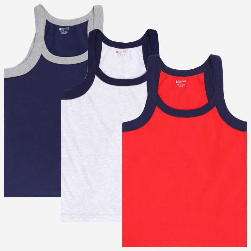 Bodycare Boys Vest Round Neck Sleeveless Pack Of 3