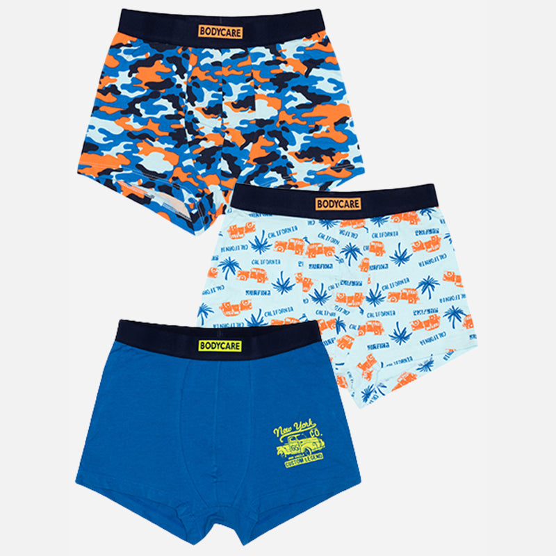 Bodycare Boys Trunk Solid Pack Of 3 - Royal Blue & Multicolor