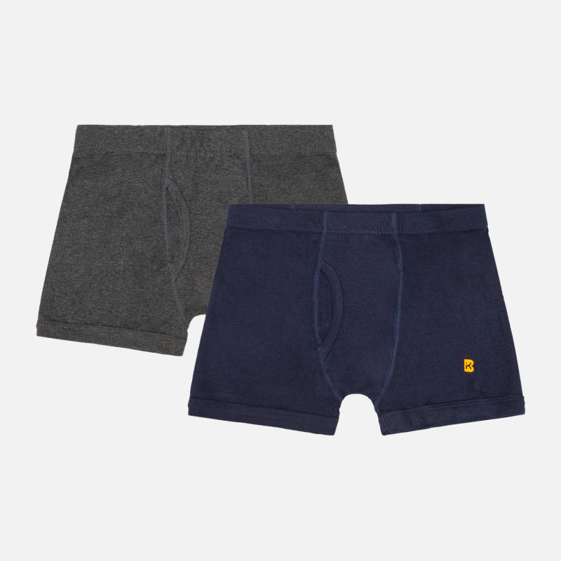Bodycare Boys Trunk Solid Navy & Anthra Melange Pack of 2