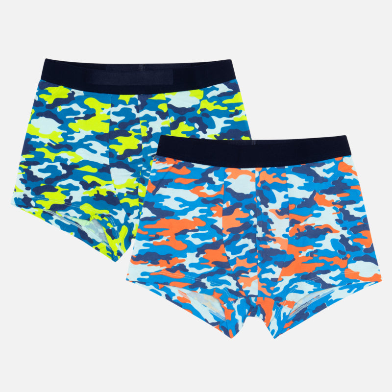 Bodycare Boys Trunk Self Design Pack of 2 - Mint & Orange Blue
