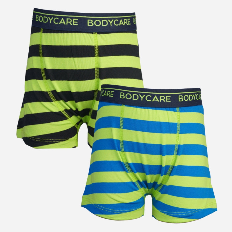Bodycare Boys Trunks Stripe Black & Blue Pack Of 2