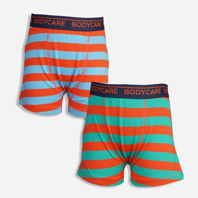 Bodycare Boys Trunks Stripe Red & Green Pack Of 2