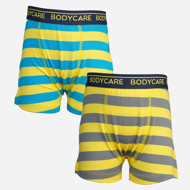 Bodycare Boys Trunks Stripe Yellow & Black Pack Of 2