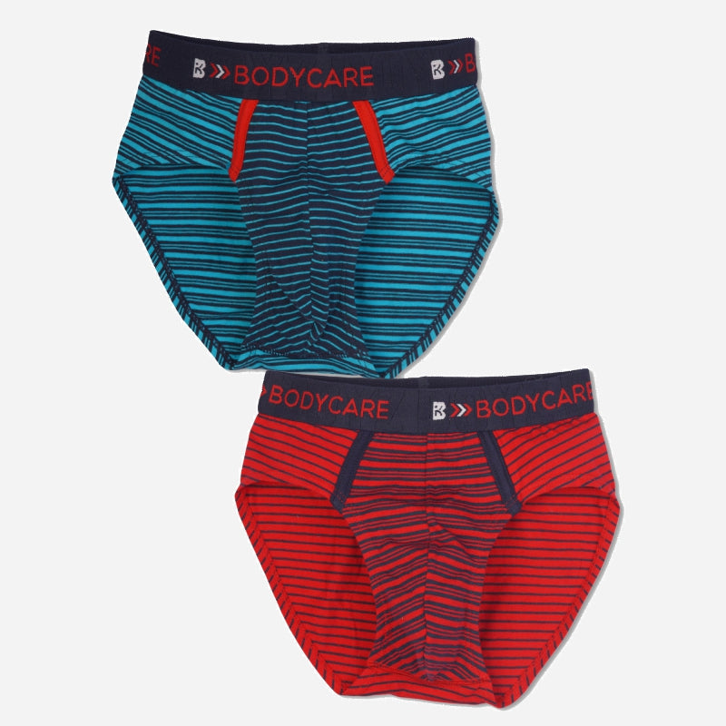 Bodycare Boys Brief Stripe Red & Blue Pack Of 2
