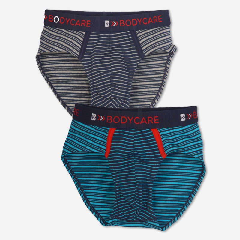 Bodycare Boys Brief Stripe Blue & Navy Pack Of 2