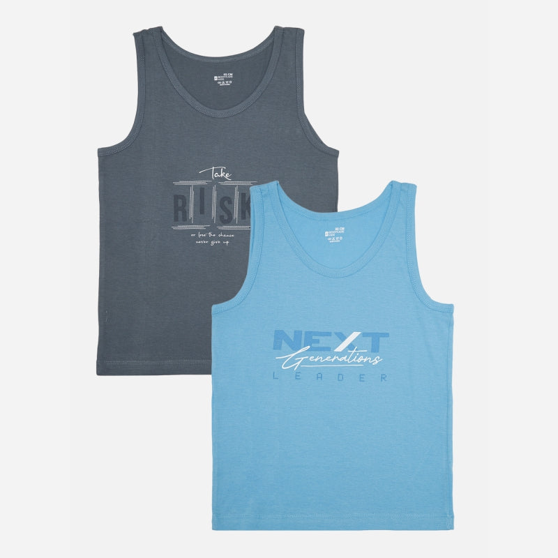 Bodycare Boys Vest Round Neck Sleeveless Pack of 2 - Assorted