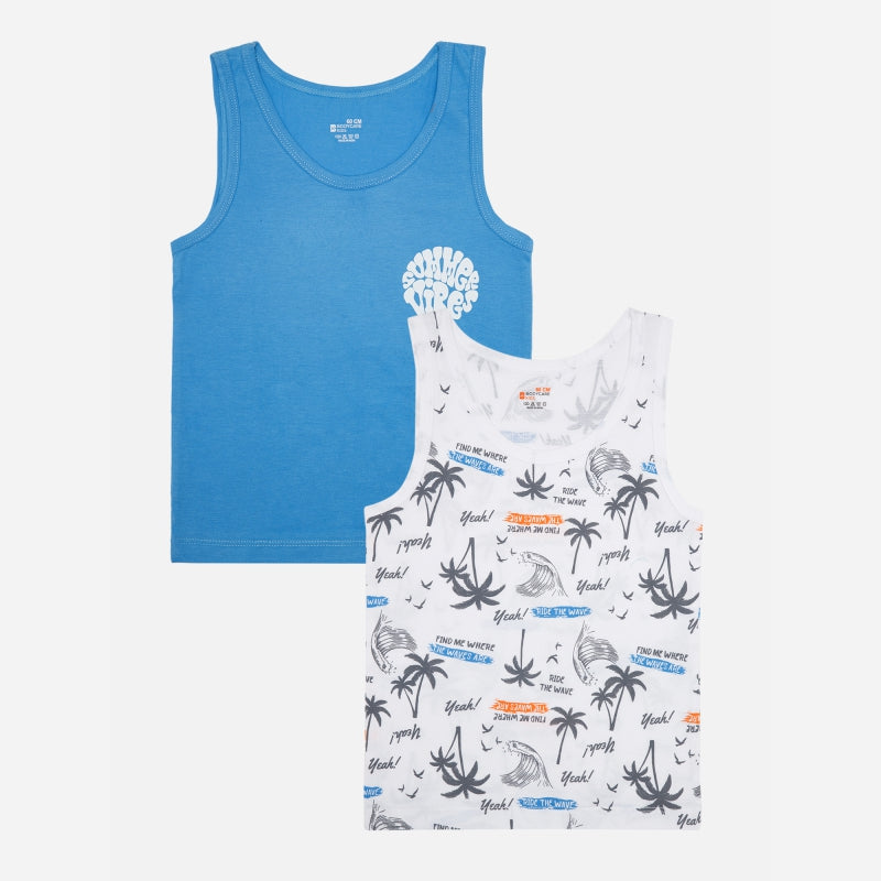 Bodycare Boys Vest Round Neck Sleeveless Pack of 2 - Assorted
