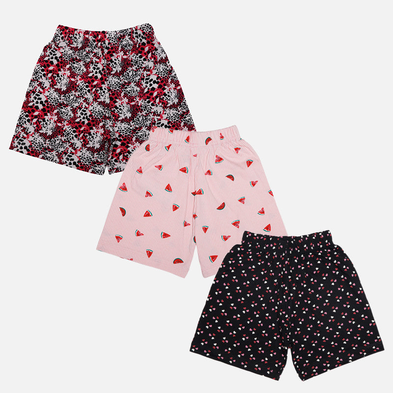 Bodycare Girls Shorts Pack Of 3 - Assorted