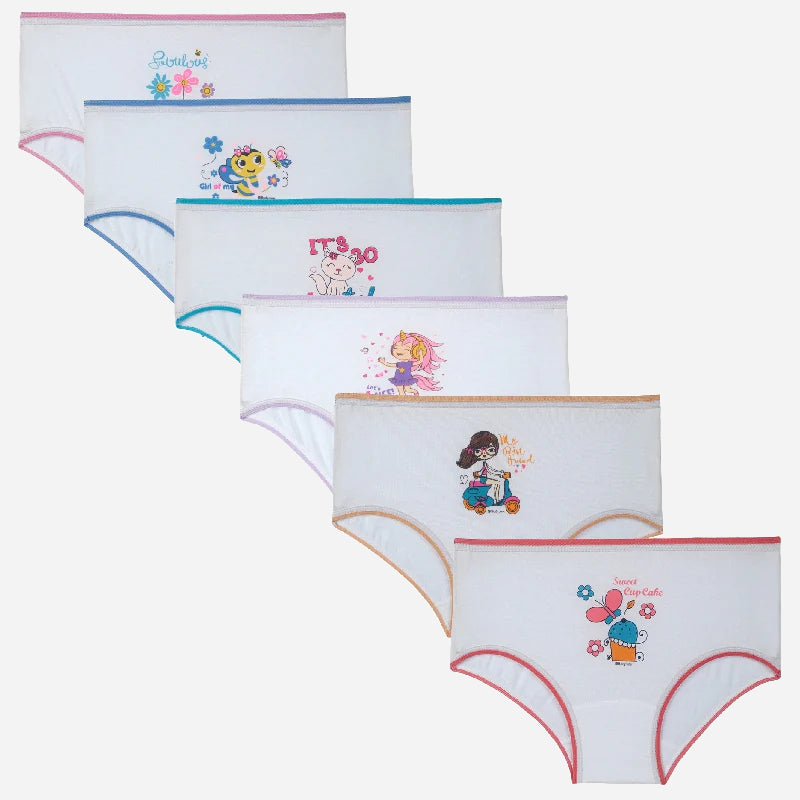 Bodycare Girls Cotton Panty Solid Pack Of 6