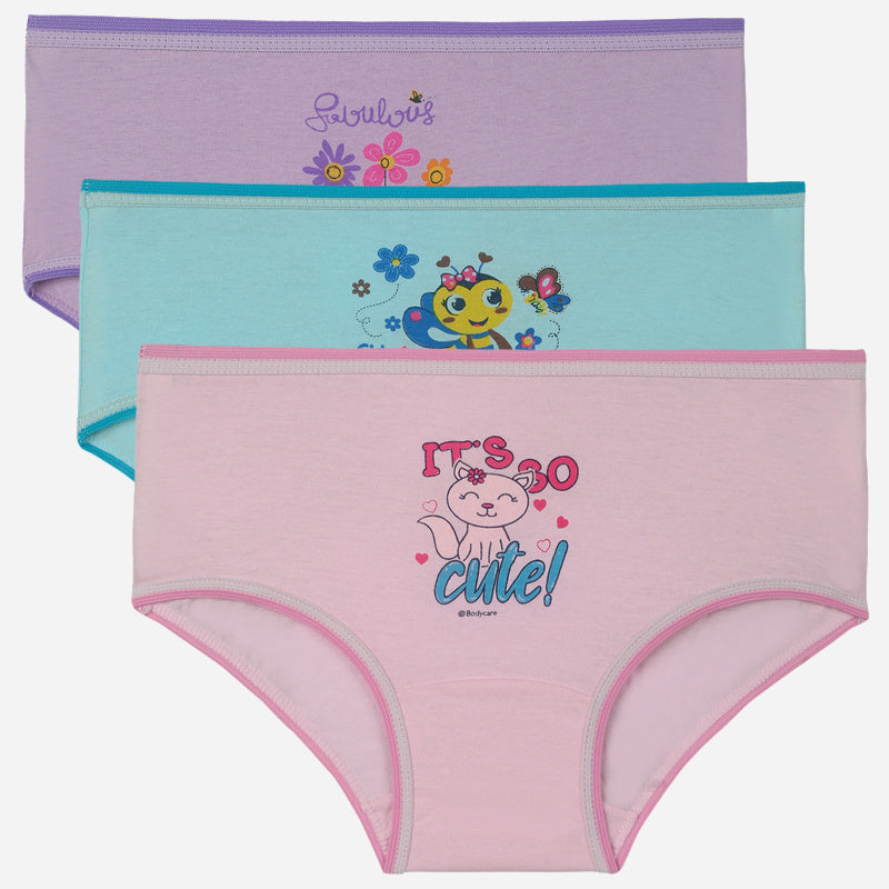Bodycare Girls Panty Solid Assorted Pack Of 3