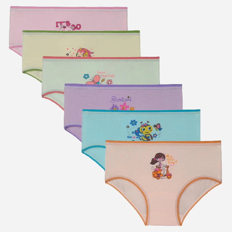 Bodycare Girls Cotton Panty Solid Pack Of 6