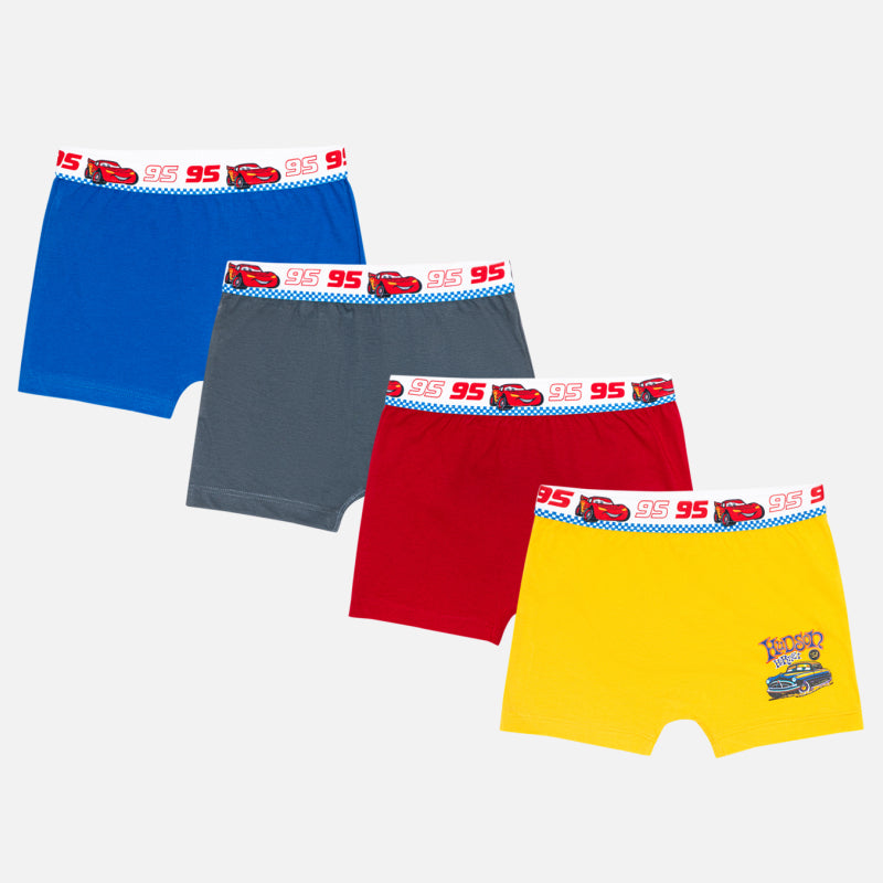 Bodycare Cars Boys Trunk Assorted | Lycra Waistband | Pack Of 4