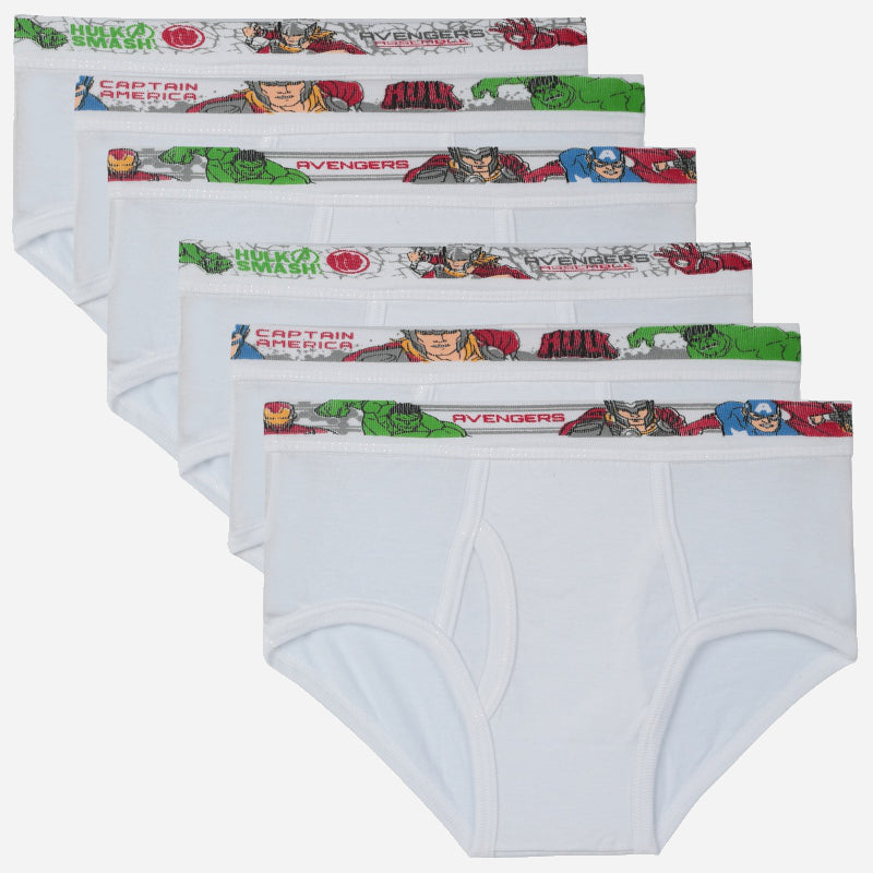 Bodycare Avengers Boys Cotton Brief | Solid | Lycra Waistband | Pack Of 6