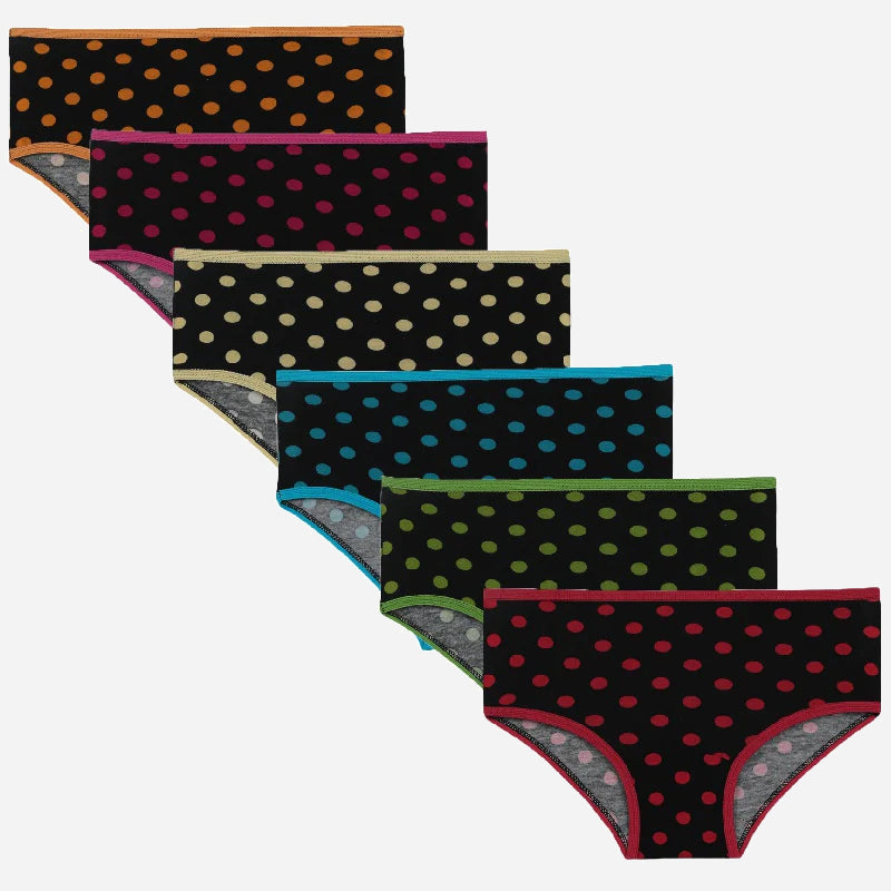 Bodycare Girls Cotton Panty Printed | Lycra Waistband | Pack Of 6