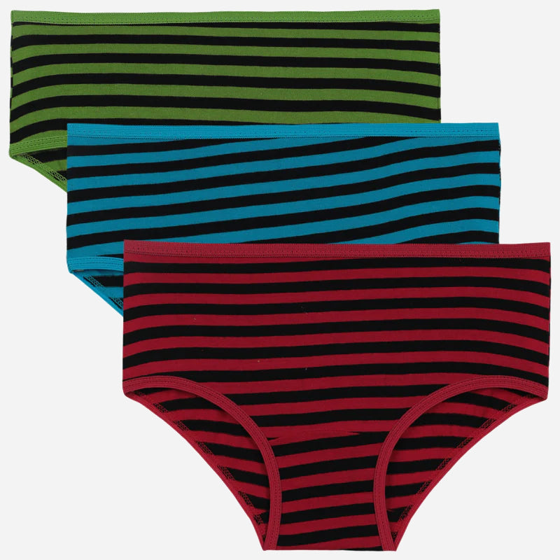 Bodycare Girls Panty Striped | Lycra Waistband | Pack Of 3