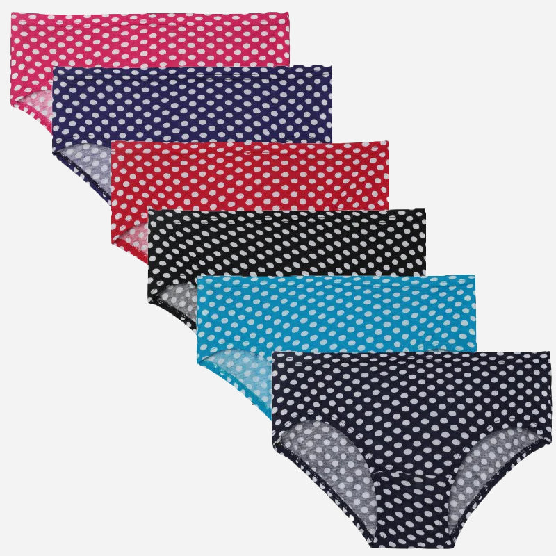 Bodycare Girls Cotton Panty Printed | Lycra Waistband | Pack Of 6