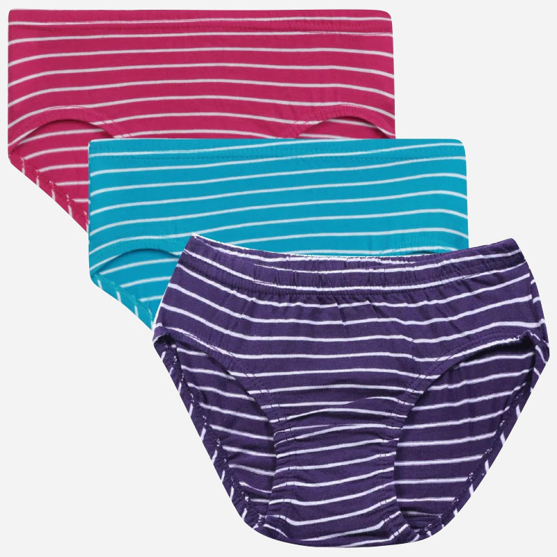Bodycare Girls Striped Panty | Lycra Waistband | Pack Of 3