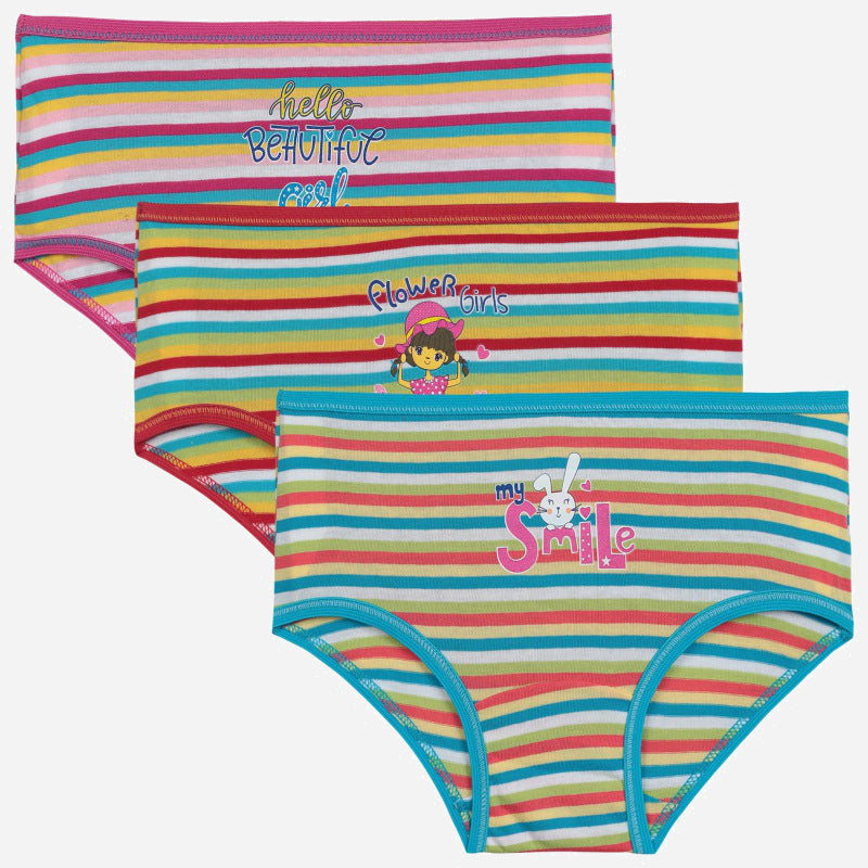 Bodycare Girls Stripe Panty | Lycra Waistband | Pack Of 3