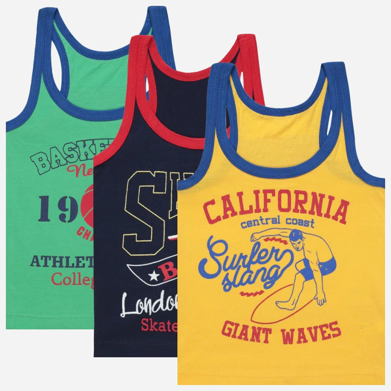 Bodycare Boys Vest Round Neck Sleeveless Pack Of 3