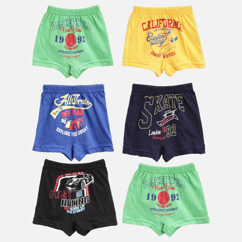 Bodycare Boys Trunk Pack Of 6 - Assorted
