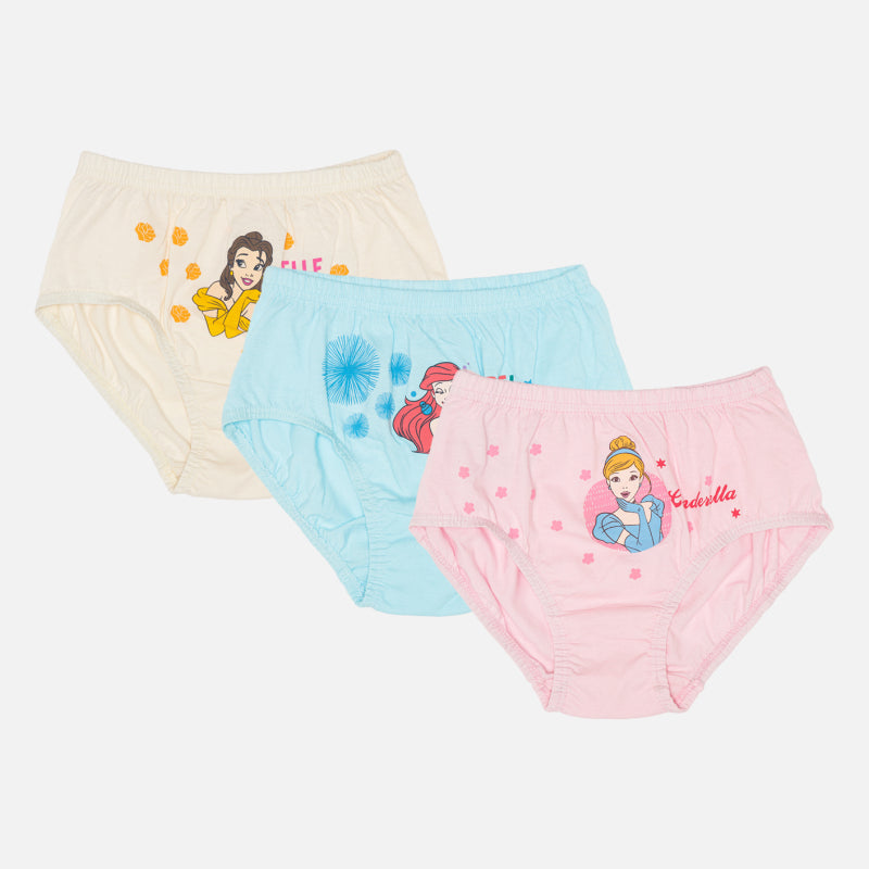 Bodycare Princess Girls Panties Solid Pack of 3 - Assorted