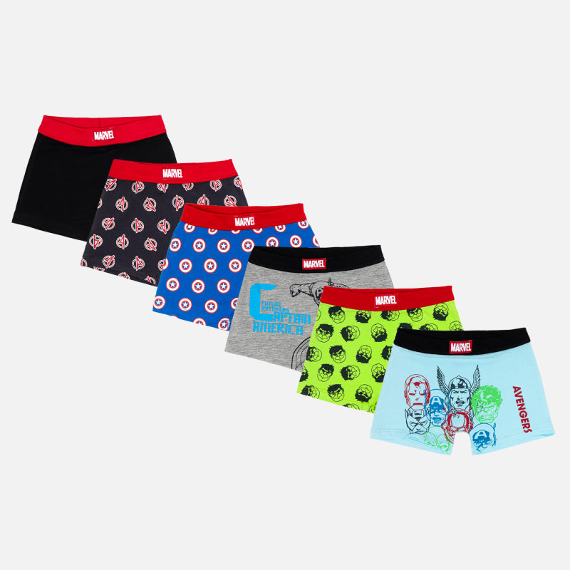 Bodycare Avengers Boys Trunk Solid Assorted | 100% Cotton | Lycra Waistband | Pack of 6