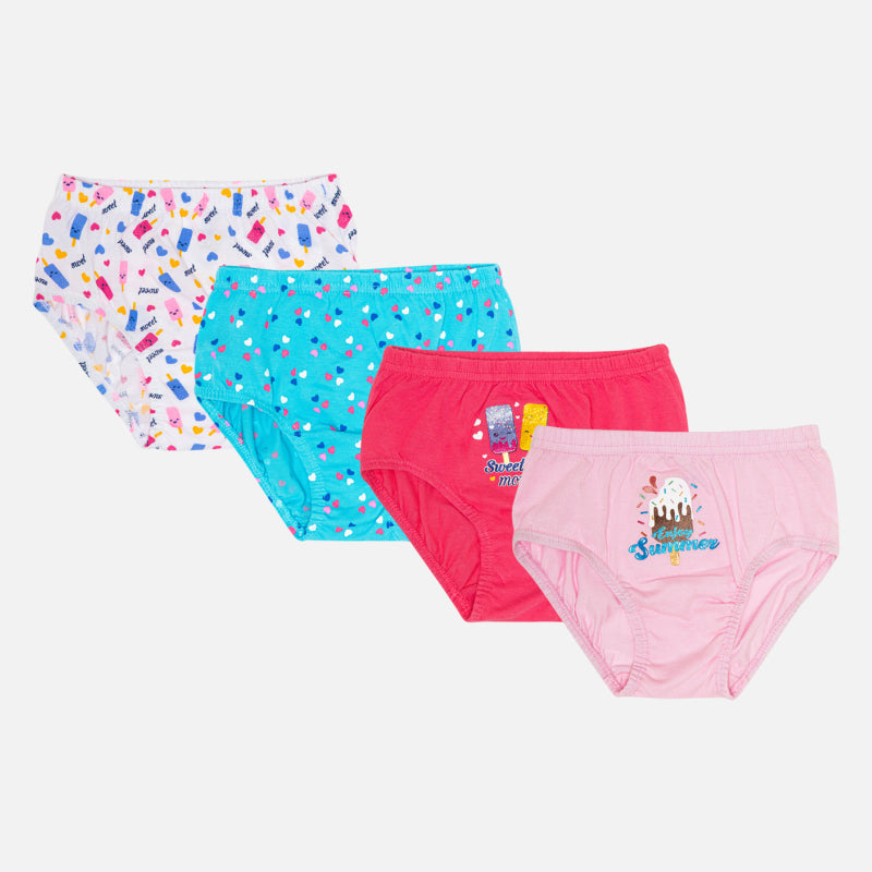 Bodycare Girls Panties for all day comfort super streachable Solid Assorted Pack Of 4