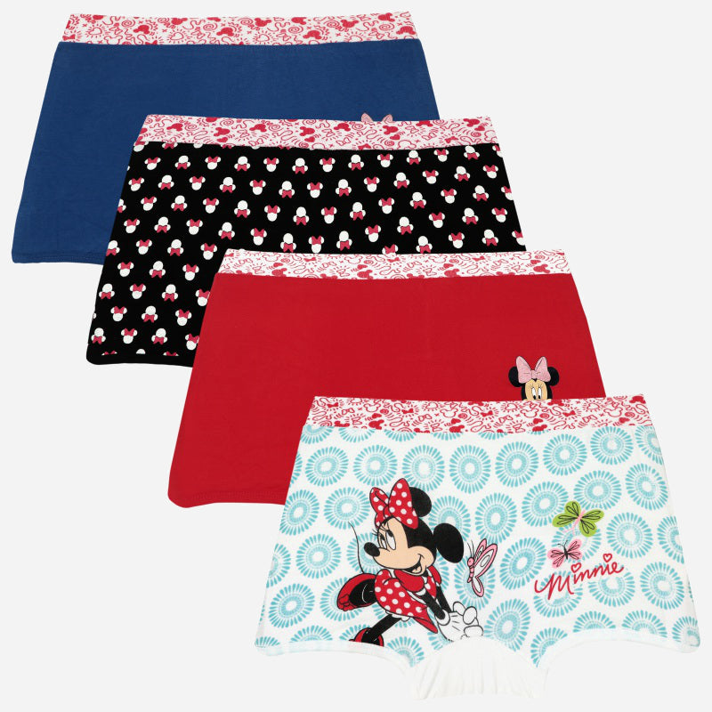 Bodycare Minnie & Friends Girls Boyshorts | Lycra Waistband | Pack Of 4