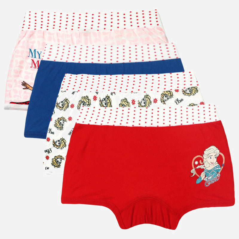 Bodycare Frozen Girls Boyshorts Solid | Lycra Waistband | Pack Of 4