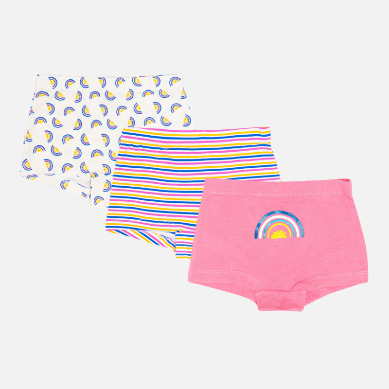 Bodycare Girls Boyshorts Solid |Assorted | 100% Cotton |Pack Of 3
