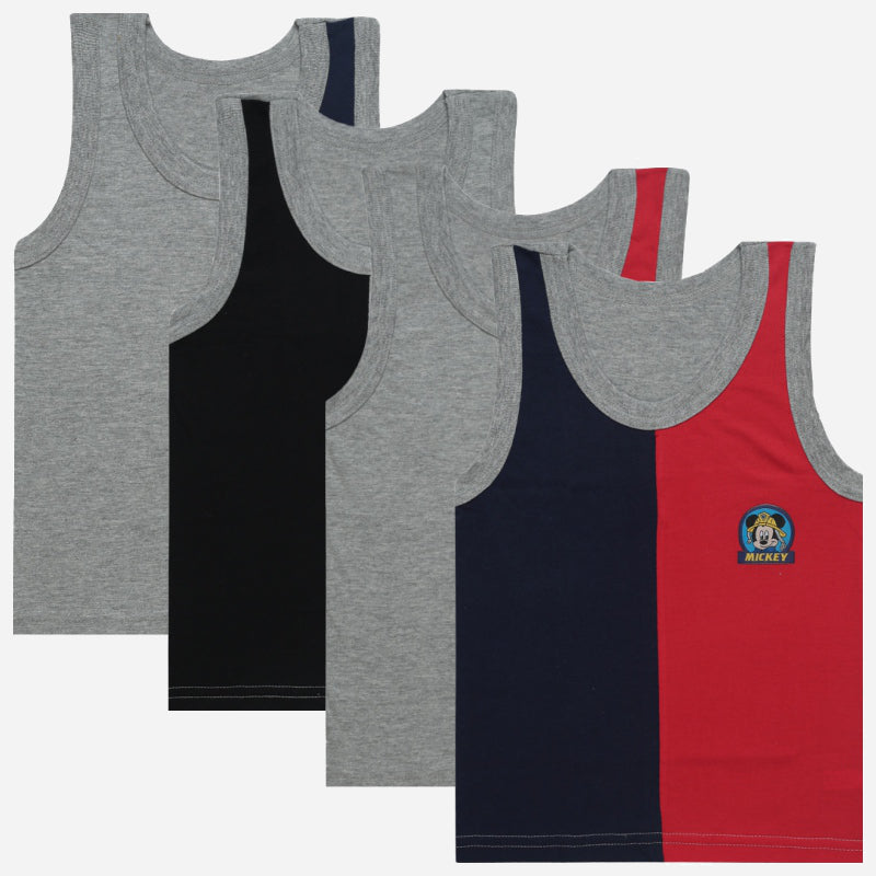 Bodycare Mickey & Friends Boys Vest Sleeveless Pack Of 4