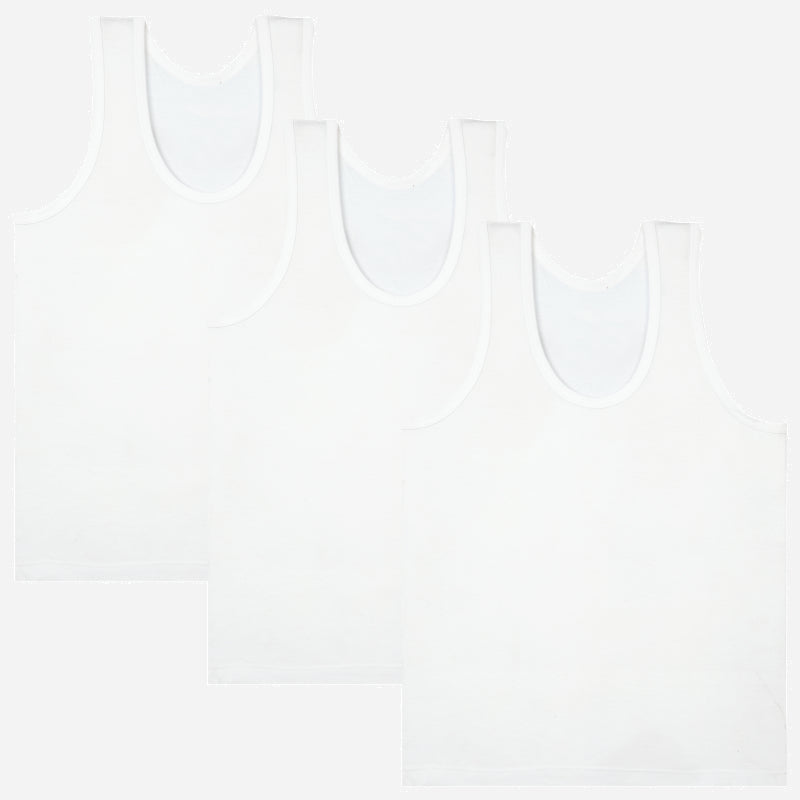 Bodycare Boys Vest Round Neck Sleeveless Solid Pack Of 3