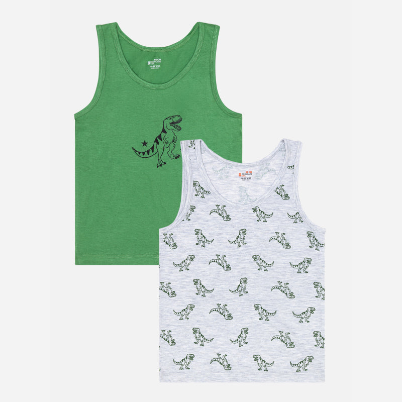 Bodycare Boys Vest | Regular Fit | Round Neck | 100% Cotton | Solid Assorted Pack Of 2