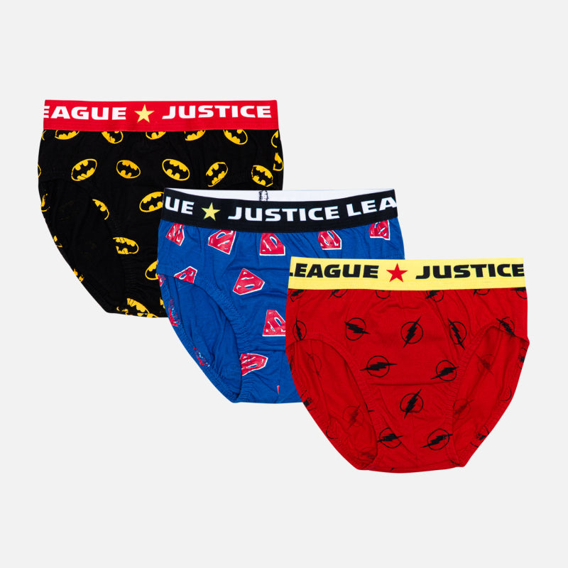 Bodycare Justice League Boys Brief | 100% Cotton Solid Assorted Pack Of 3