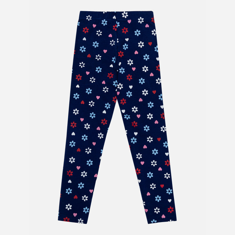 Bodycare Girl's Slim Fit Leggings, Cotton Spandex Pack Of 1 - Indigo