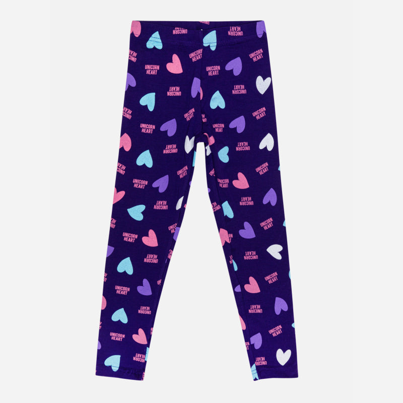 Bodycare Girl's Slim Fit Leggings, Cotton Spandex Pack Of 1 - Purple