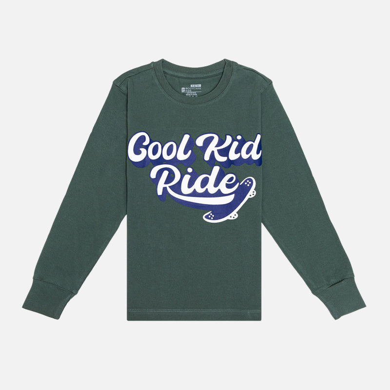 Bodycare Boys Round Neck Full Sleeves Tshirt - Sea Green