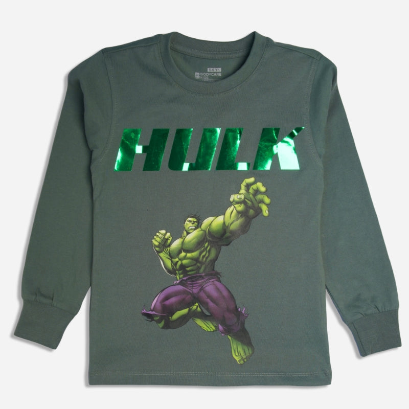 Bodycare Avengers Boys Tshirt Round Neck Full Sleeves Hulk Green