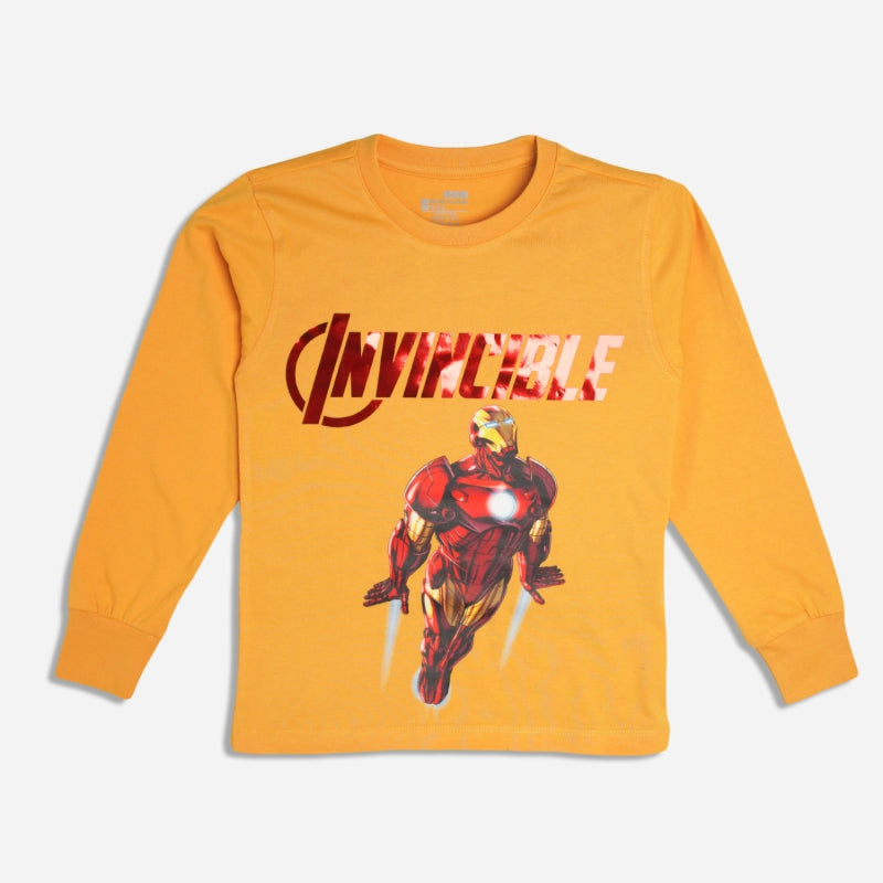 Bodycare Avengers Boys Tshirt Round Neck Full Sleeves Mustard