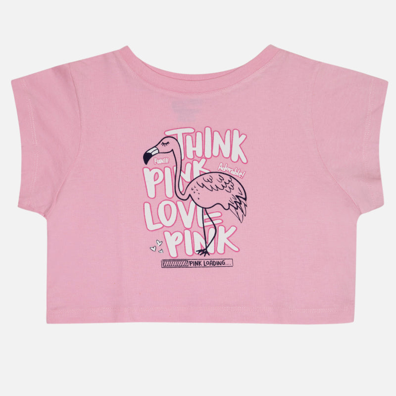 Bodycare Girls Tshirt Round Neck half Sleeves - Soft Pink