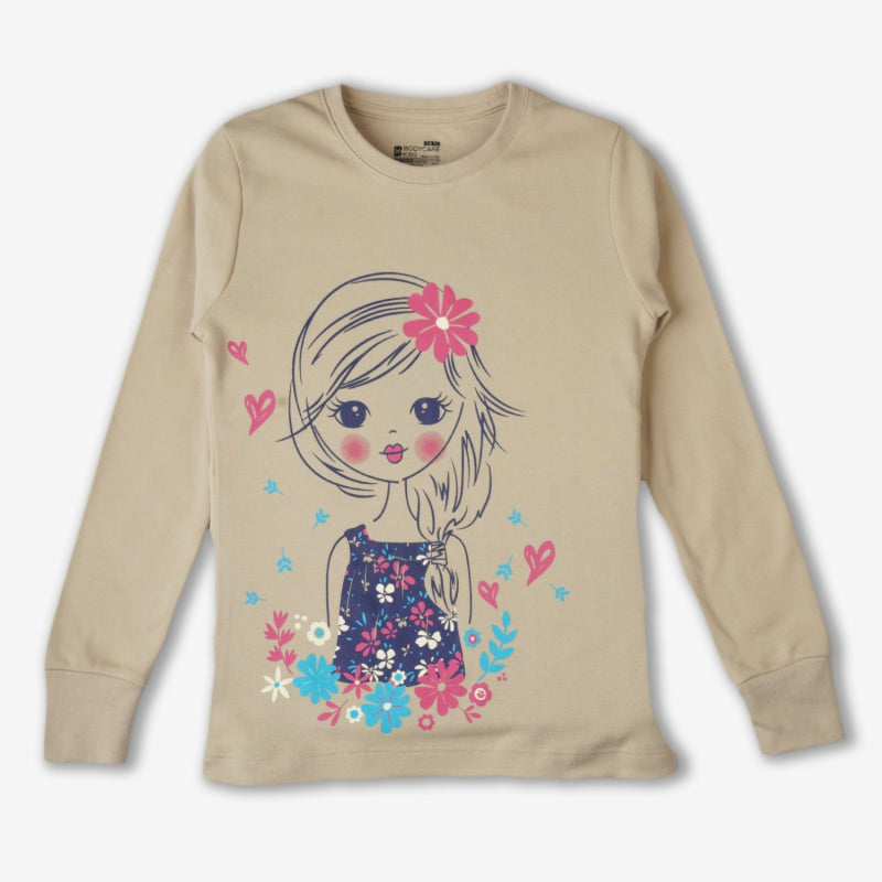 Bodycare Girls Tshirt Round Neck Full Sleeves Solid Skin