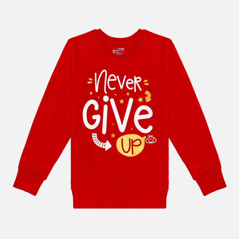 Bodycare Girls Full Sleeves T-Shirt Round Neck - Red