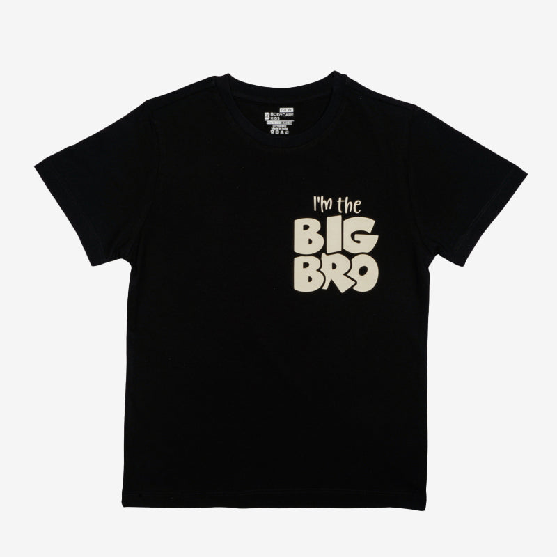 Bodycare Boys Round Neck Half Sleeves Printed Tshirt - Black