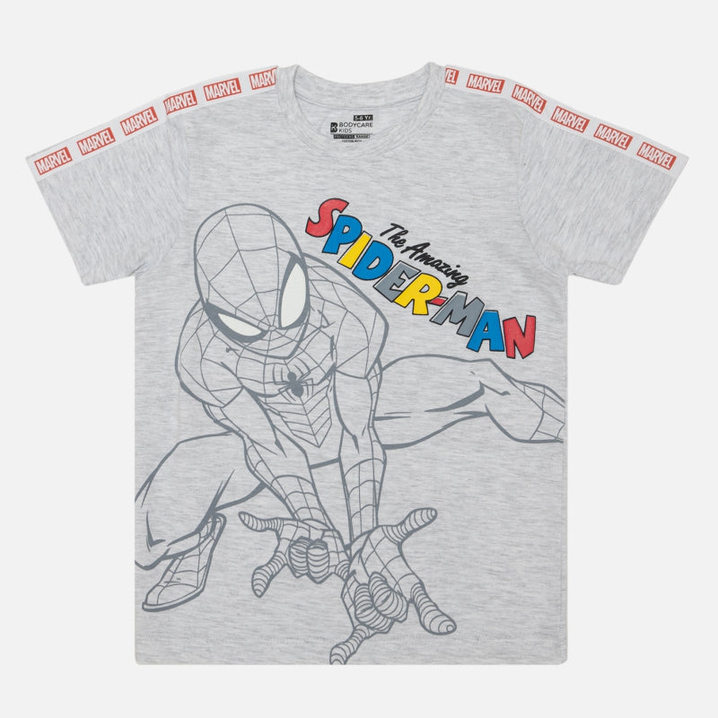 Bodycare Spiderman Boys Tshirt Solid - Melange Acru