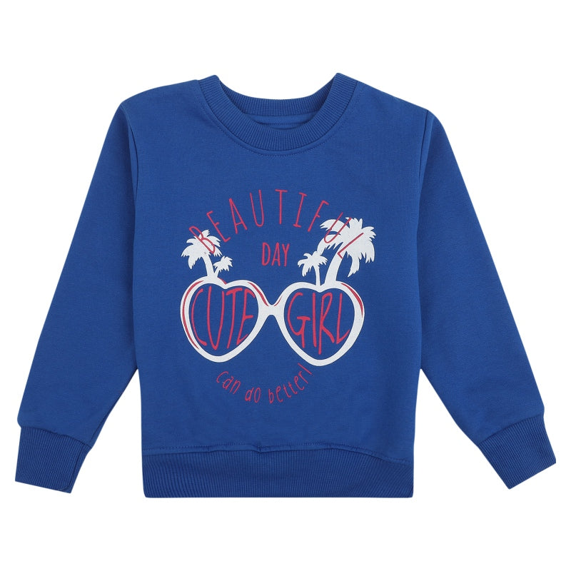 DYCA Girls Fleece Sweat Shirt Round Neck Full Sleeves