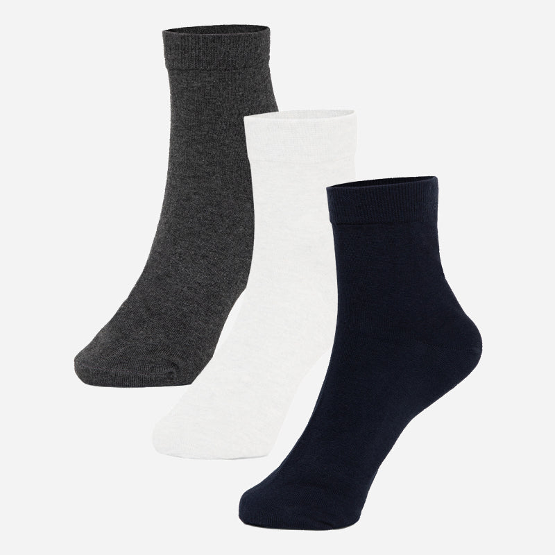 Bodycare Ankle Length Cotton Blend Men Socks Pack of 3 Soft Breathable Stretchable Everyday Wear Casual Use Comfortable Durable Stylish Assorted Colors