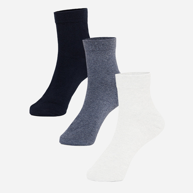 Bodycare Ankle Length Cotton Blend Men Socks Pack of 3 Soft Breathable Stretchable Everyday Wear Casual Use Comfortable Durable Stylish Assorted Colors
