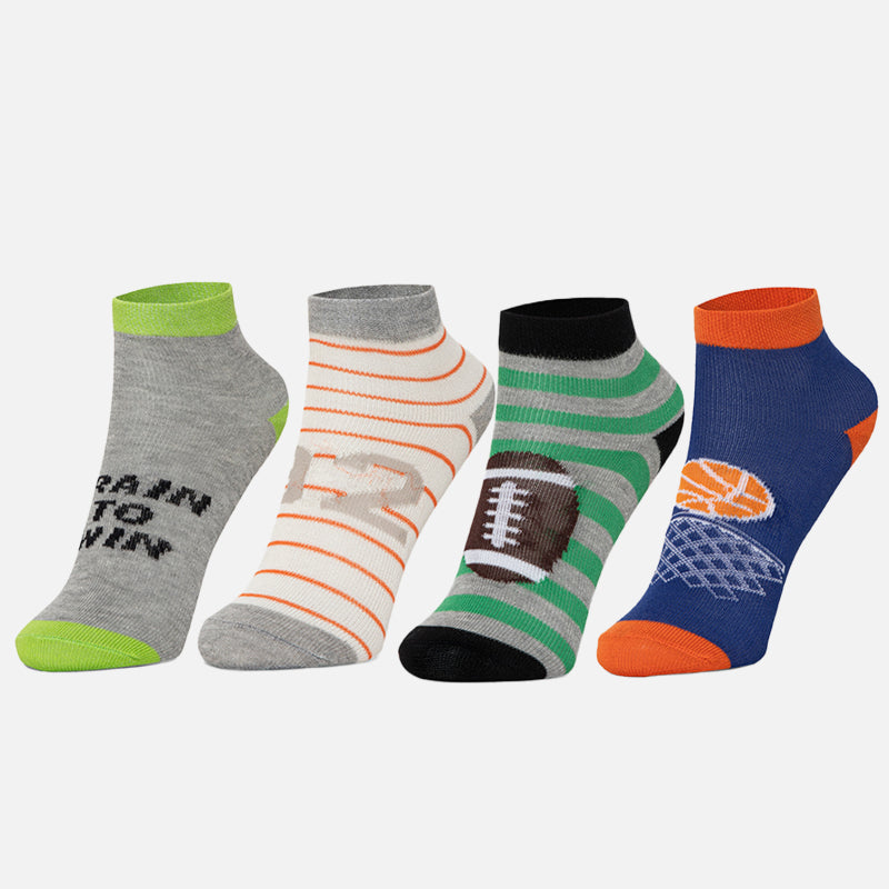 Bodycare Ankle Length Cotton Blend Boys Socks Pack of 4 Soft Breathable Stretchable Everyday Wear Casual Use Comfortable Durable Stylish
